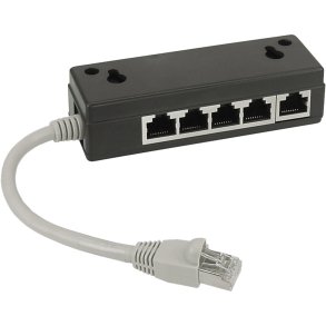 InLine&reg; ISDN Splitter 5x RJ45 female 15cm Cable with terminal resistors