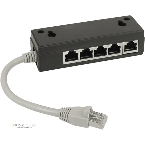 InLine&reg; ISDN Splitter 5x RJ45 female 15cm Cable with terminal resistors