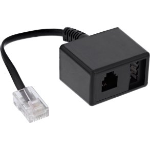 InLine&reg; TAE adaptor cable RJ45 male to TAE-N & RJ11 female
