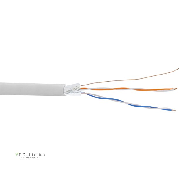 InLine&reg; Telephone Cable 4 wire solid installation 2x2x06mm shielded 25m