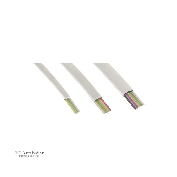 InLine&reg; Modular Cable 6 wire Ribbon Cable white 100m ring