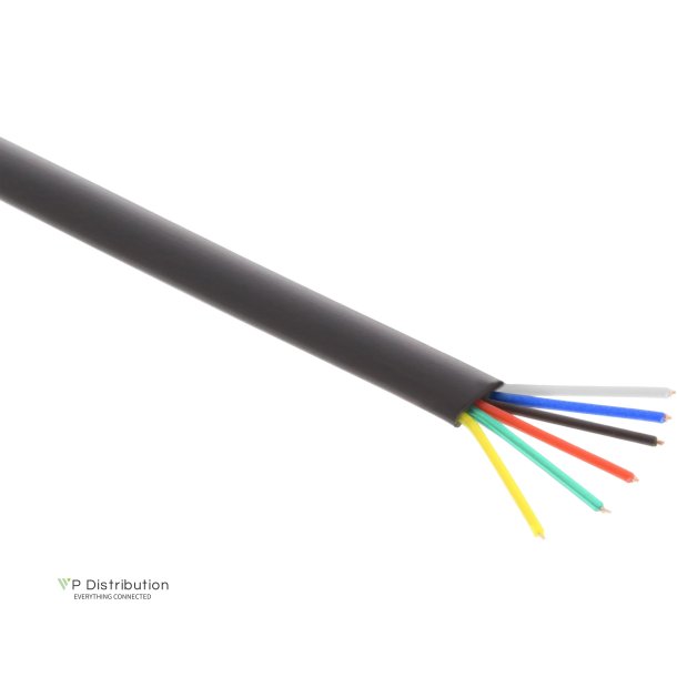 InLine Modular Cable 6 wire ribbon Cable black 100m Ring