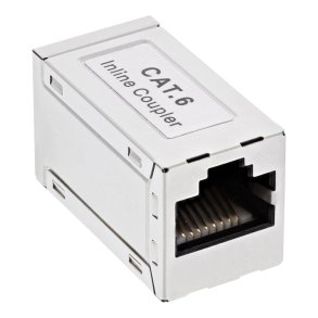 InLine® Cat.6 adaptor, fully shielded, metal, 2x RJ45 F/F, 1:1