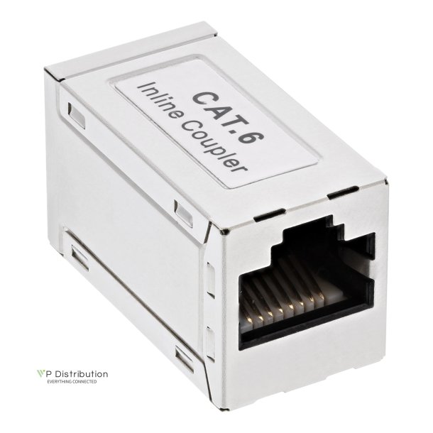 InLine&reg; Cat.6 adaptor, fully shielded, metal, 2x RJ45 F/F, 1:1