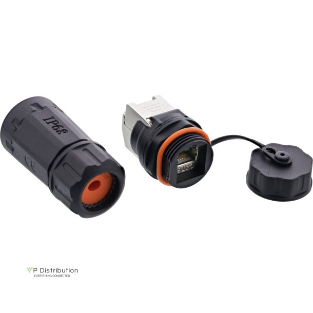 InLine&reg; Cat.6A coupling set, waterproof IP68, 2x RJ45 F/F, 1:1