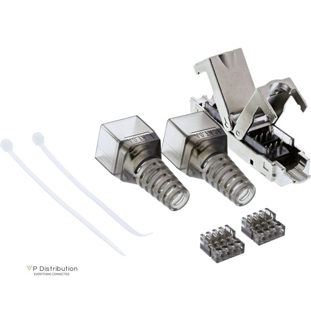 InLine&reg; Cable connector Cat.6A, shielded, narrow version