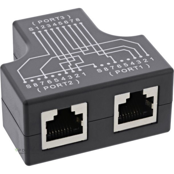 InLine Cat.5e STP T-Adapter (Port-Doppler), RJ45 Female to 2x RJ45 Female