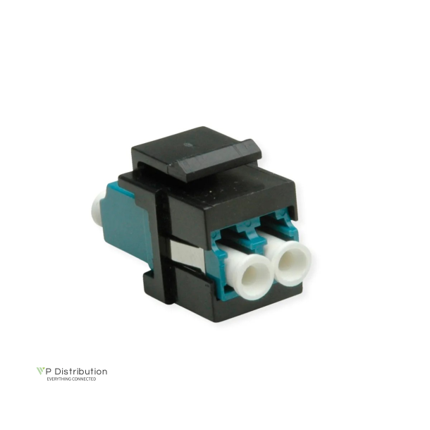 ROLINE Keystone Adapter W/LC DUPLEX, Black+BLUE