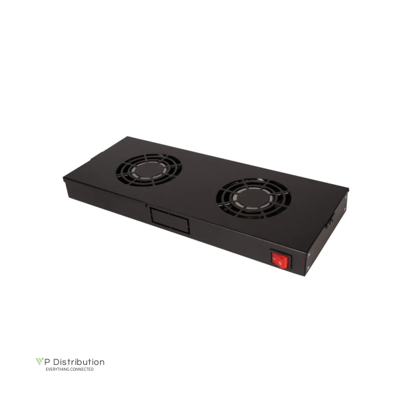 ROLINE 19" Fan unit with 2 fans ON/OFF  black