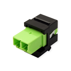 ROLINE Keystone Adapter W/LC DUPLEX, Black+LIME Green