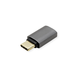 ROLINE USB4 40G Type C M/F Adapter Silver Grey ALU.