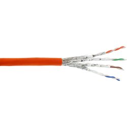 InLine&reg; Installation Cable S/FTP PiMF Cat.7a AWG23 1200MHz halogen free orange 300m