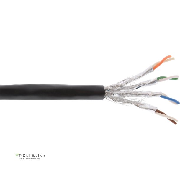 InLine&reg; Outdoor Installation Cable S/FTP PiMF Cat.7a AWG 23 Copper 1200 Mhz PE black 50m