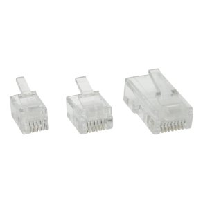 InLine&reg; Crimping Plug 6P6C RJ12 for flat Cable, 100 pcs.