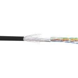 InLine&reg; Patch Cable SF/UTP Cat.5e AWG26 CCA PVC black 100m