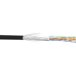 InLine® Patch Cable SF/UTP Cat.5e AWG26 CCA PVC black 100m