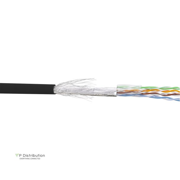 InLine&reg; Patch Cable SF/UTP Cat.5e AWG26 CCA PVC black 100m