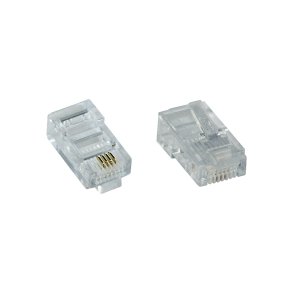 InLine&reg; Modular Plug 8P4C RJ45 for Crimping to ribbon Cable ISDN 100pcs