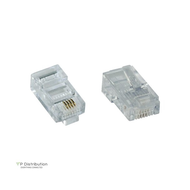 InLine&reg; Modular Plug 8P4C RJ45 for Crimping to ribbon Cable ISDN 100pcs