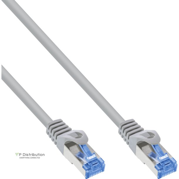 InLine&reg; Patch cable, Cat.6A, S/FTP, TPE flexible, grey, 0.3m