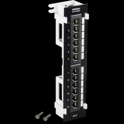Trendnet 12-Port Cat6 Unshielded Wall Mount Patch Panel with Included 89D Bracket