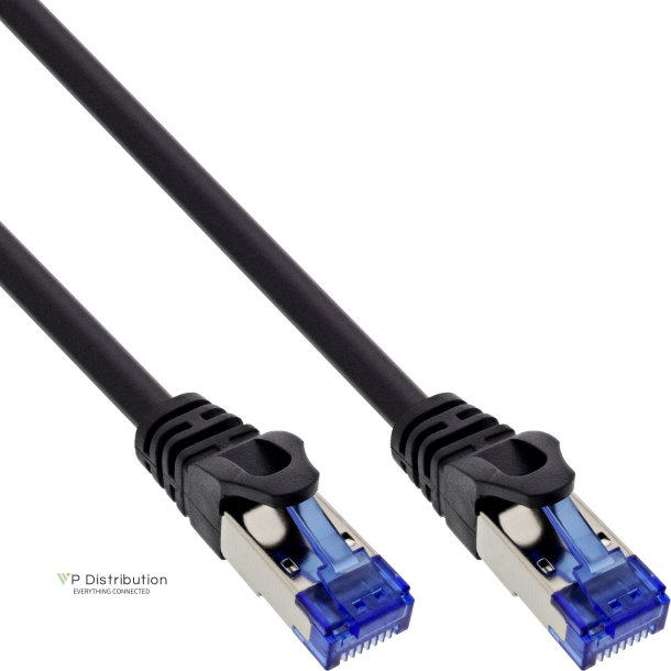 InLine&reg; Patch cable armoured, U/FTP, Cat.6A, black, 0.3m