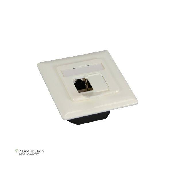 InLine&reg; Cat.6 Connection Box 2x RJ45 female to RAL9010 white horizontal