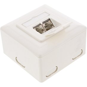InLine® Cat.6 Wall Outlet Box surface or concealed mount 2x RJ45 vertical