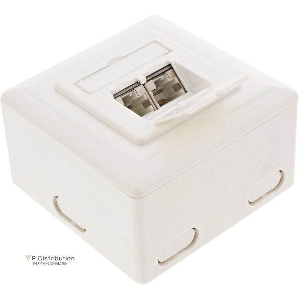 InLine&reg; Cat.6 Wall Outlet Box surface or concealed mount 2x RJ45 vertical