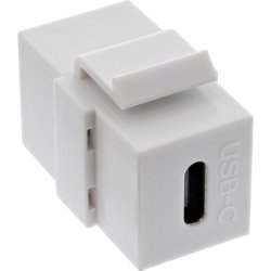 InLine&reg; USB 3.1 Snap-In module, USB-C F/F, white housing