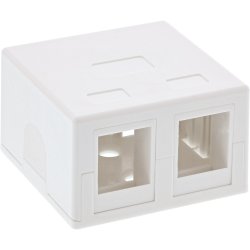 InLine&reg; Surface Mount Box for keystone 2x RJ45, white