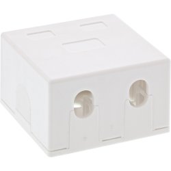 InLine&reg; Surface Mount Box for keystone 2x RJ45, white
