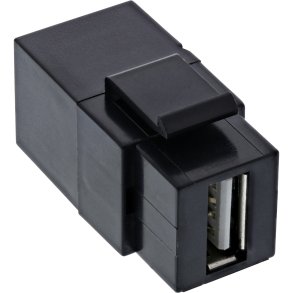 InLine® USB 2.0 Snap-In module, USB-A F/F, angled, black housing
