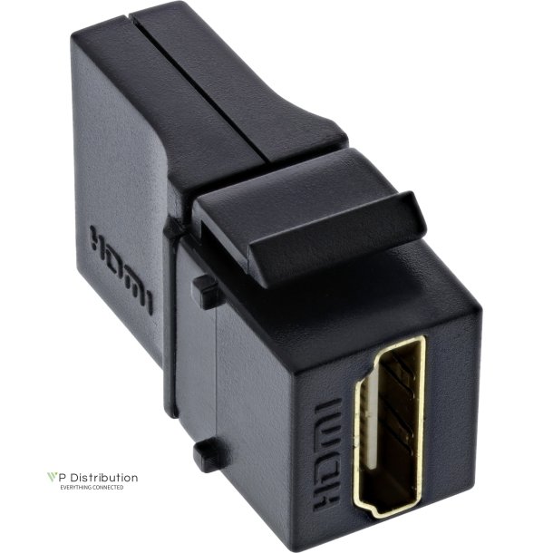 InLine&reg; HDMI Keystone Snap-In module, 4K/60Hz, HDMI AF/AF angled black