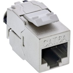 InLine Keystone RJ45 jack slim, SNAP-In, Cat.6A, integrated cable tie