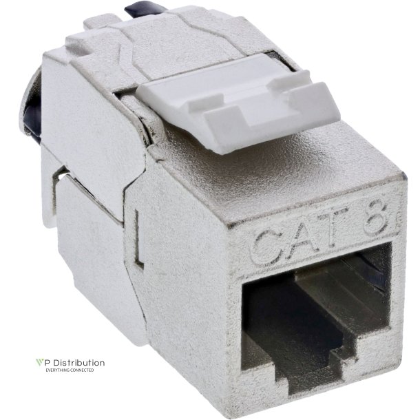 InLine&reg; Keystone RJ45 jack slim, SNAP-In, Cat.8.1, integrated cable tie