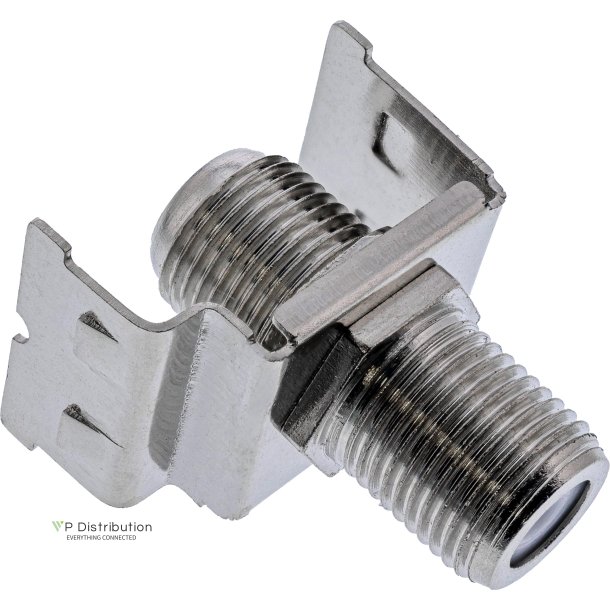 InLine&reg; Keystone installation adapter,  2x F sockets, metal version