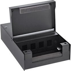 InLine&reg; Surface Mount Box for keystone 4x RJ45, black