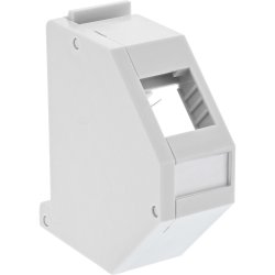 InLine&reg; Keystone Mounting for DIN rail, 1-port, light grey