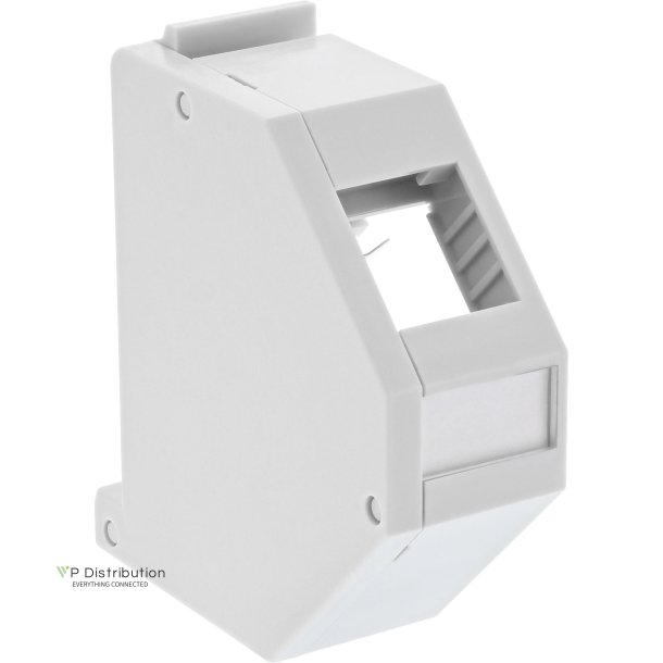 InLine&reg; Keystone Mounting for DIN rail, 1-port, light grey