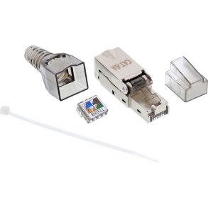 InLine&reg; RJ45 plug Cat.6A 500MHz, field-installable, shielded