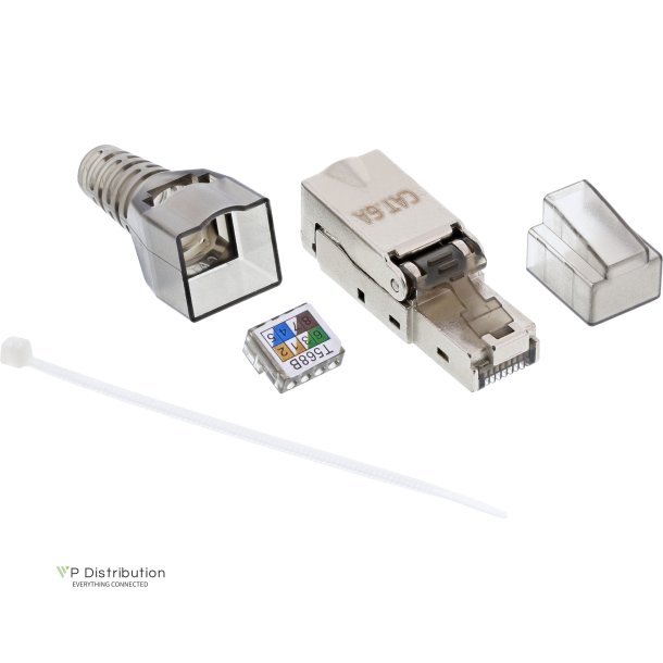 InLine&reg; RJ45 plug Cat.6A 500MHz, field-installable, shielded