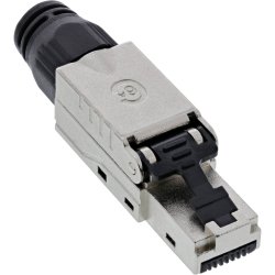 InLine� RJ45 plug Cat.6A 500MHz, field-installable, shielded, with screw cap