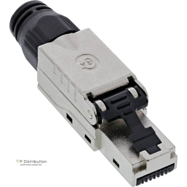 InLine� RJ45 plug Cat.6A 500MHz, field-installable, shielded, with screw cap