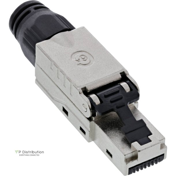 InLine&reg; RJ45 plug Cat.6A 500MHz, field-installable, shielded, with screw cap