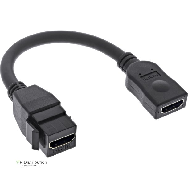 InLine&reg; HDMI Keystone adapter cable 4K/60Hz, HDMI A female/female, black, 0.2m