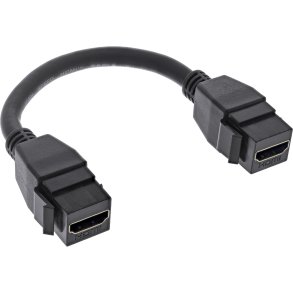 InLine® HDMI 2x Keystone cable 4K/60Hz, HDMI A female/female, black, 0.2m