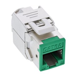 8pcs. Pack InLine Keystone RJ45 jack, shielded, Cat.6A, green