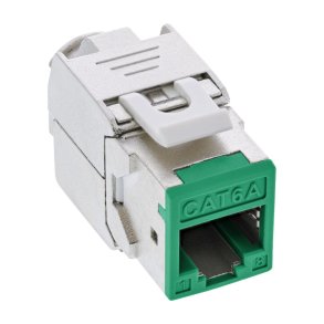 8pcs. Pack InLine Keystone RJ45 jack, shielded, Cat.6A, green