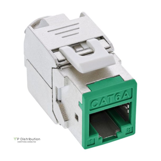 8pcs. Pack InLine Keystone RJ45 jack, shielded, Cat.6A, green